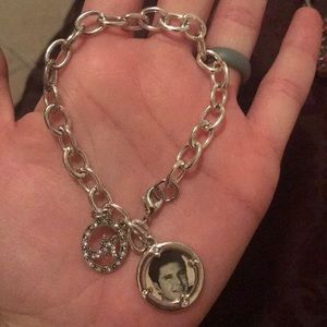 “M” charm bracelet with photo frame